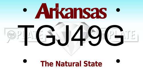TGJ49G Arkansas License Plate