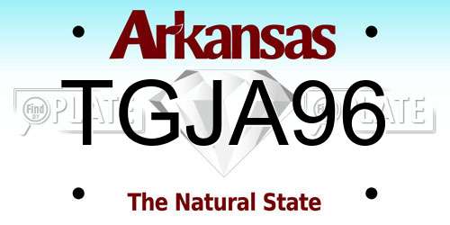 TGJA96 Arkansas License Plate