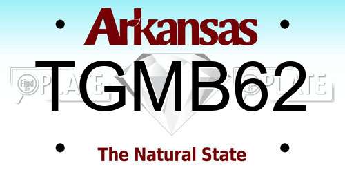 TGMB62 Arkansas License Plate