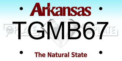 TGMB67 Arkansas License Plate