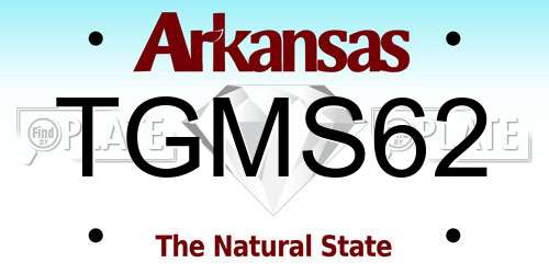 TGMS62 Arkansas License Plate
