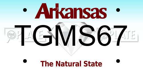 TGMS67 Arkansas License Plate