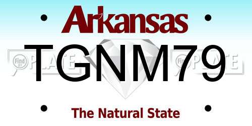 TGNM79 Arkansas License Plate