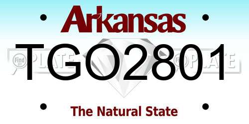 TGO2801 Arkansas License Plate