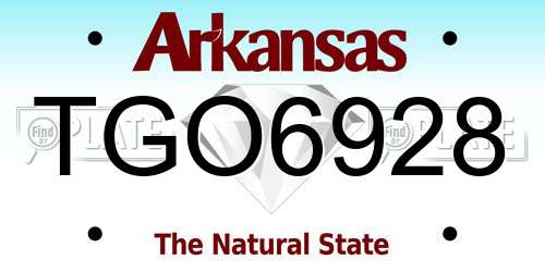 TGO6928 Arkansas License Plate