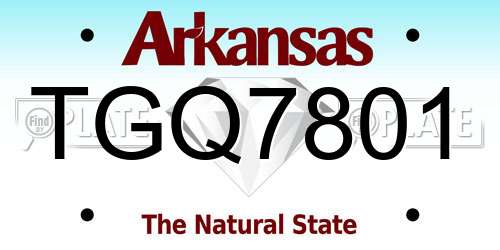 TGQ7801 Arkansas License Plate