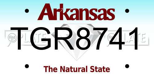 TGR8741 Arkansas License Plate