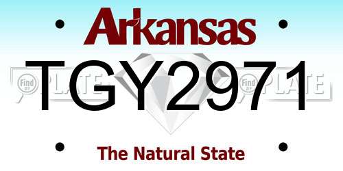 TGY2971 Arkansas License Plate