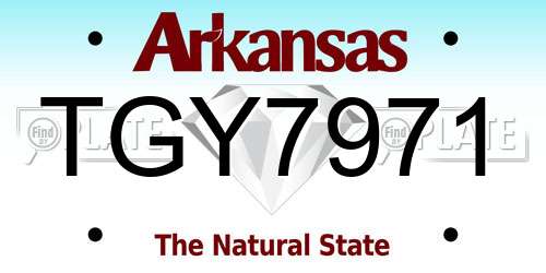 TGY7971 Arkansas License Plate