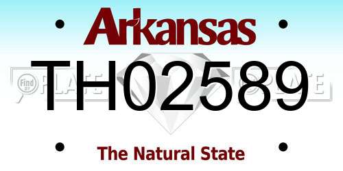 TH02589 Arkansas License Plate