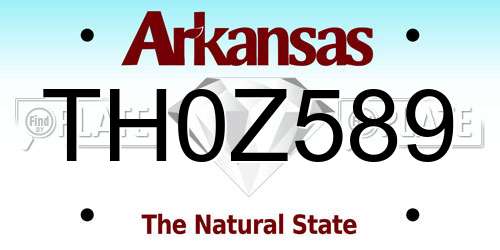 TH0Z589 Arkansas License Plate