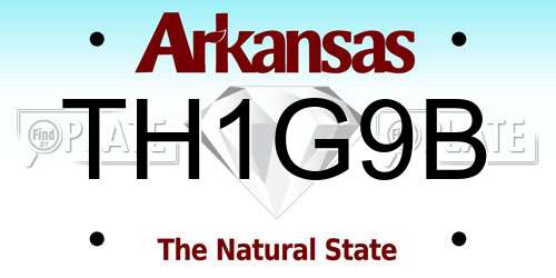 TH1G9B Arkansas License Plate