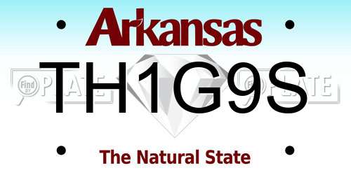 TH1G9S Arkansas License Plate