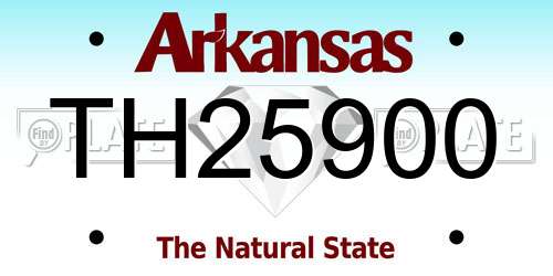 TH25900 Arkansas License Plate