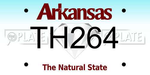 TH264 Arkansas License Plate