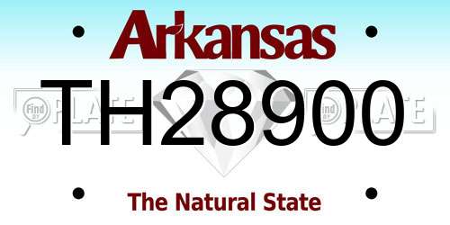 TH28900 Arkansas License Plate