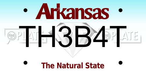 TH3B4T Arkansas License Plate
