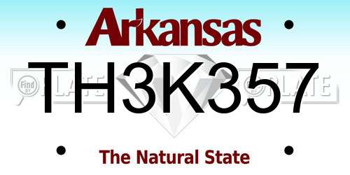 TH3K357 Arkansas License Plate