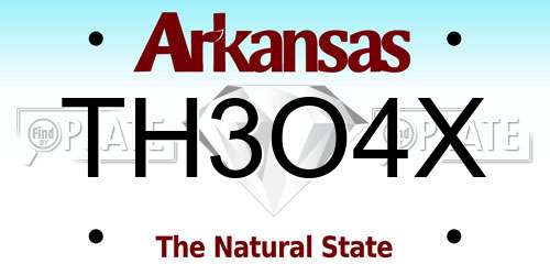 TH3O4X Arkansas License Plate