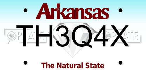 TH3Q4X Arkansas License Plate