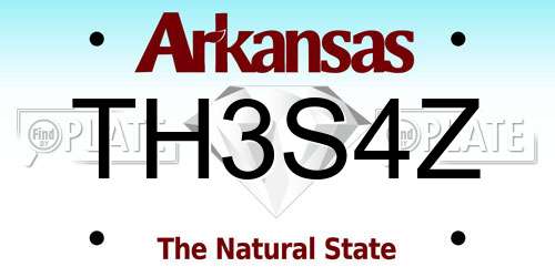 TH3S4Z Arkansas License Plate