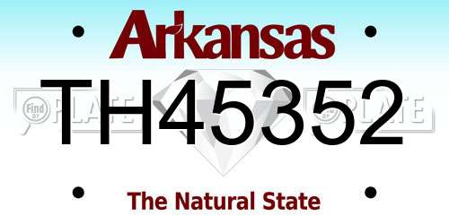 TH45352 Arkansas License Plate