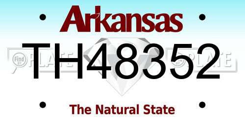 TH48352 Arkansas License Plate