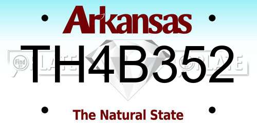 TH4B352 Arkansas License Plate