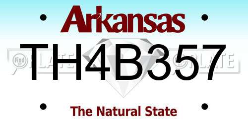 TH4B357 Arkansas License Plate