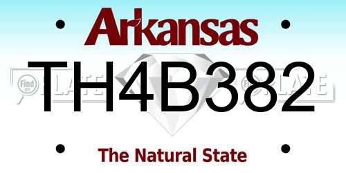 TH4B382 Arkansas License Plate