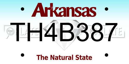TH4B387 Arkansas License Plate