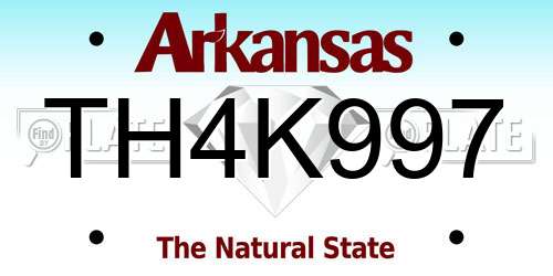 TH4K997 Arkansas License Plate