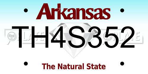 TH4S352 Arkansas License Plate
