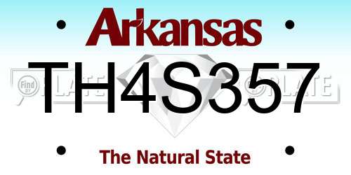 TH4S357 Arkansas License Plate