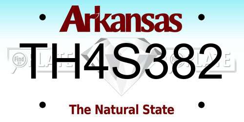 TH4S382 Arkansas License Plate