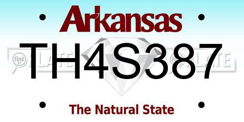 TH4S387 Arkansas License Plate