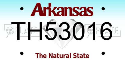 TH53016 Arkansas License Plate