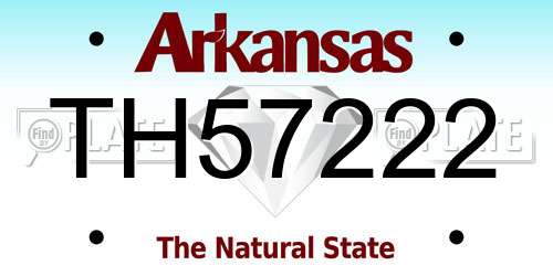 TH57222 Arkansas License Plate