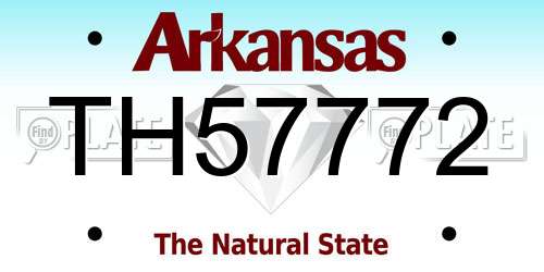 TH57772 Arkansas License Plate