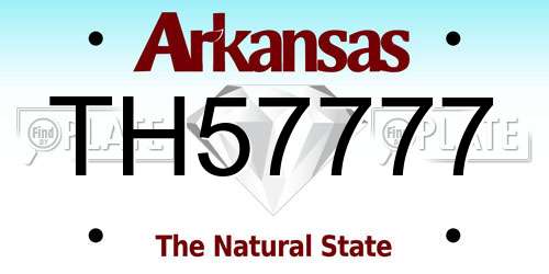 TH57777 Arkansas License Plate