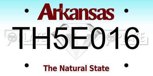TH5E016 Arkansas License Plate
