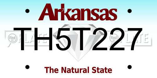 TH5T227 Arkansas License Plate