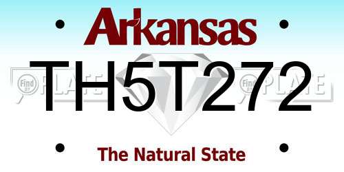TH5T272 Arkansas License Plate