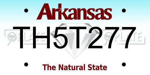 TH5T277 Arkansas License Plate