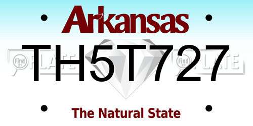 TH5T727 Arkansas License Plate