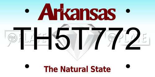 TH5T772 Arkansas License Plate