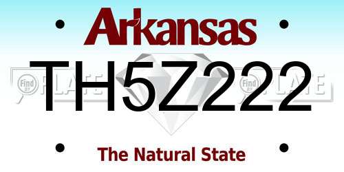 TH5Z222 Arkansas License Plate