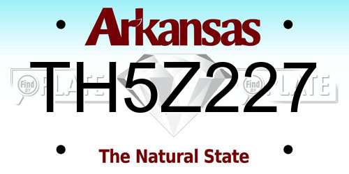 TH5Z227 Arkansas License Plate