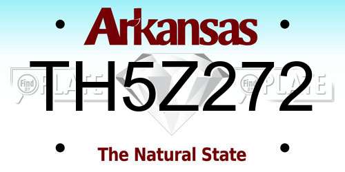 TH5Z272 Arkansas License Plate