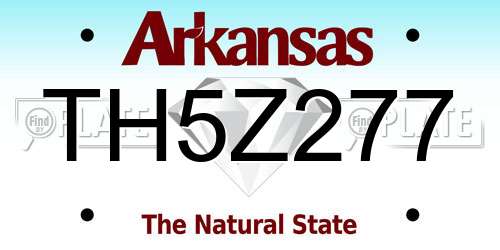 TH5Z277 Arkansas License Plate